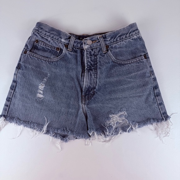 Vintage GAP Distressed Blue Denim Shorts - Picture 1 of 5